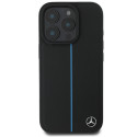 Kryt Mercedes MB Blue Line Leather MagSafe iPhone 16 Pro černý
