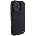 Kryt Mercedes MB Blue Line Leather MagSafe iPhone 16 Pro černý