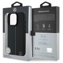 Kryt Mercedes MB Blue Line Leather MagSafe iPhone 16 Pro černý