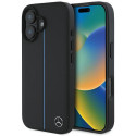 Kryt Mercedes MB Blue Line Leather MagSafe iPhone 16 - černý