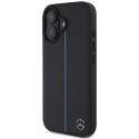 Kryt Mercedes MB Blue Line Leather MagSafe iPhone 16 - černý