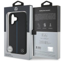 Kryt Mercedes MB Blue Line Leather MagSafe iPhone 16 - černý