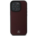 Kryt Mercedes TEXTURED AND PLAIN LEATHER iPhone 16 Pro Max - červený