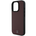 Kryt Mercedes TEXTURED AND PLAIN LEATHER iPhone 16 Pro Max - červený