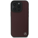 Kryt Mercedes MB WOOD MagSafe pro iPhone 16 Pro Max - červený