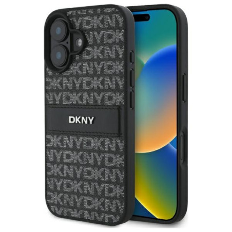 Kryt DKNY Texture Pattern iPhone 16 - černý