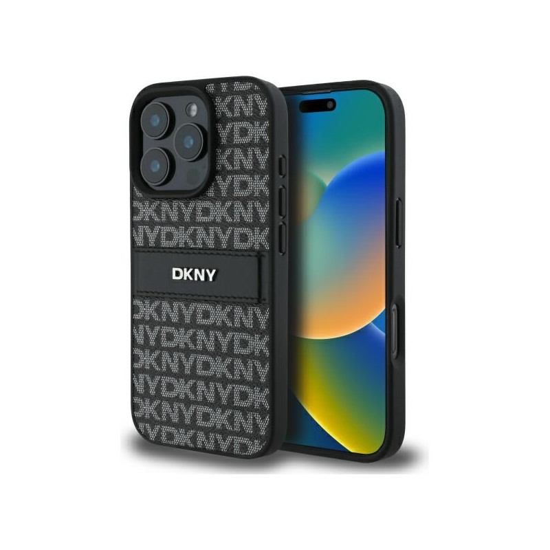 Kryt DKNY Texture Pattern Tonal Stripe pro iPhone 16 Pro Max - černý