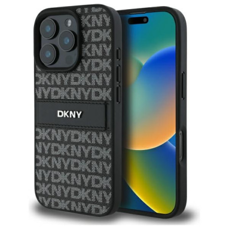 Kryt DKNY Texture Pattern pro iPhone 16 Pro Max - černý