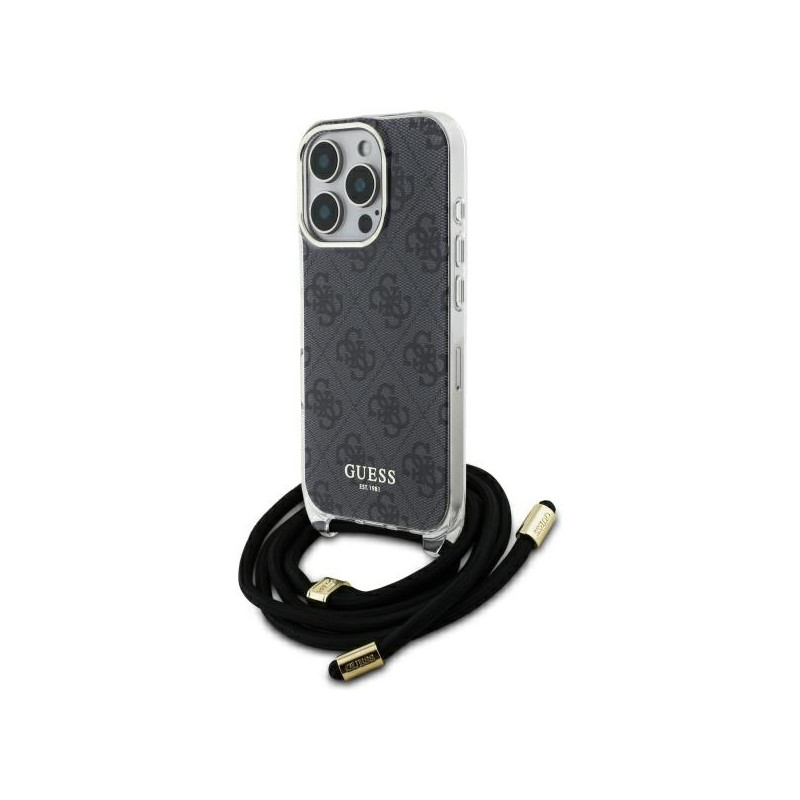 Kryt Guess Crossbody Cord 4G pro iPhone 16 Pro - černý