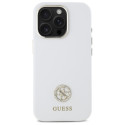 Kryt Guess SILICONE LOGO STRASS 4G iPhone 16 Pro - bílá
