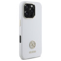 Kryt Guess SILICONE LOGO STRASS 4G iPhone 16 Pro - bílá