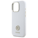 Kryt Guess SILICONE LOGO STRASS 4G iPhone 16 Pro - bílá
