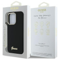 Kryt Guess Silicone Script Metal Logo pro iPhone 16 Pro - černý