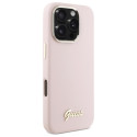 Kryt Guess Silicone Script pro iPhone 16 Pro - růžová