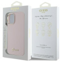 Kryt Guess Silicone Script Metal Logo pro iPhone 16 Plus pink
