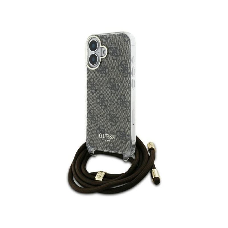 Kryt Guess 4G Print pro iPhone 16 - hnědý