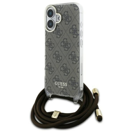 Kryt Guess 4G Print pro iPhone 16 - hnědý