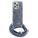 Kryt Guess Crossbody Cord 4G Print pro iPhone 16 Pro Max - modrá