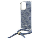 Kryt Guess Crossbody Cord 4G Print pro iPhone 16 Pro Max - modrá