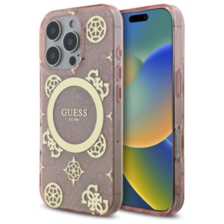 Kryt Guess IML Peony On 4G Background MagSafe iPhone 16 Pro