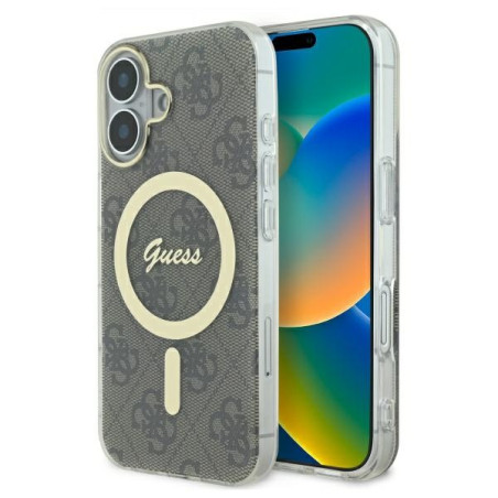 Kryt Guess IML 4G MagSafe pro iPhone 16 Plus - hnědá