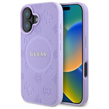 Kryt Guess SAFFIANO PEONY pro iPhone 16 Plus - fialová