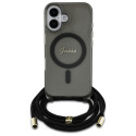 Kryt Guess Crossbody Cord SCRIPT pro iPhone 16 - černý