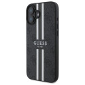 Kryt Guess 4G Printed Stripes MagSafe pro iPhone 16 - black