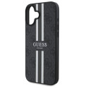 Kryt Guess 4G Printed Stripes MagSafe pro iPhone 16 - black