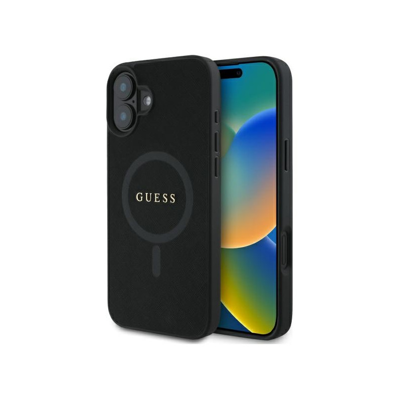 Kryt Guess SAFFIANO CLASSIC Logo MagSafe pro iPhone 16 - černý
