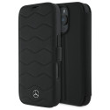 Pouzdro Mercedes MB WAVES Leather iPhone 16 Pro Max černé