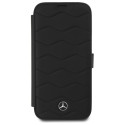 Pouzdro Mercedes MB WAVES Leather iPhone 16 Pro Max černé