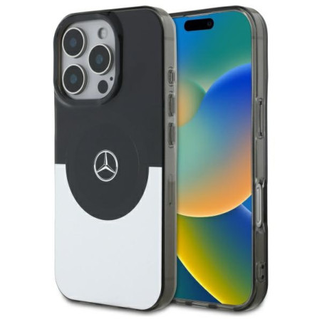 Kryt Mercedes Double Layer BiColor MagSafe iPhone 16 Pro - stříbrný