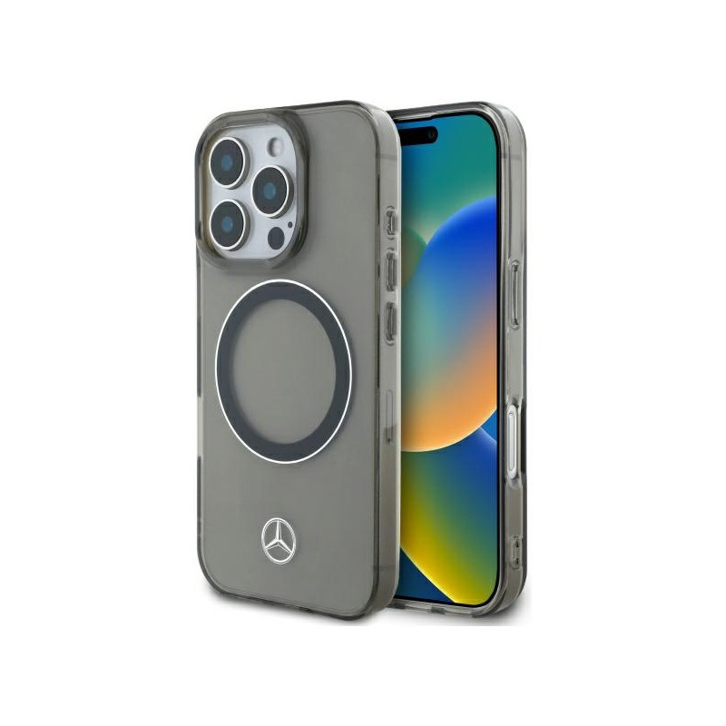 Kryt Mercedes SILVER RING pro iPhone 16 Pro - černý