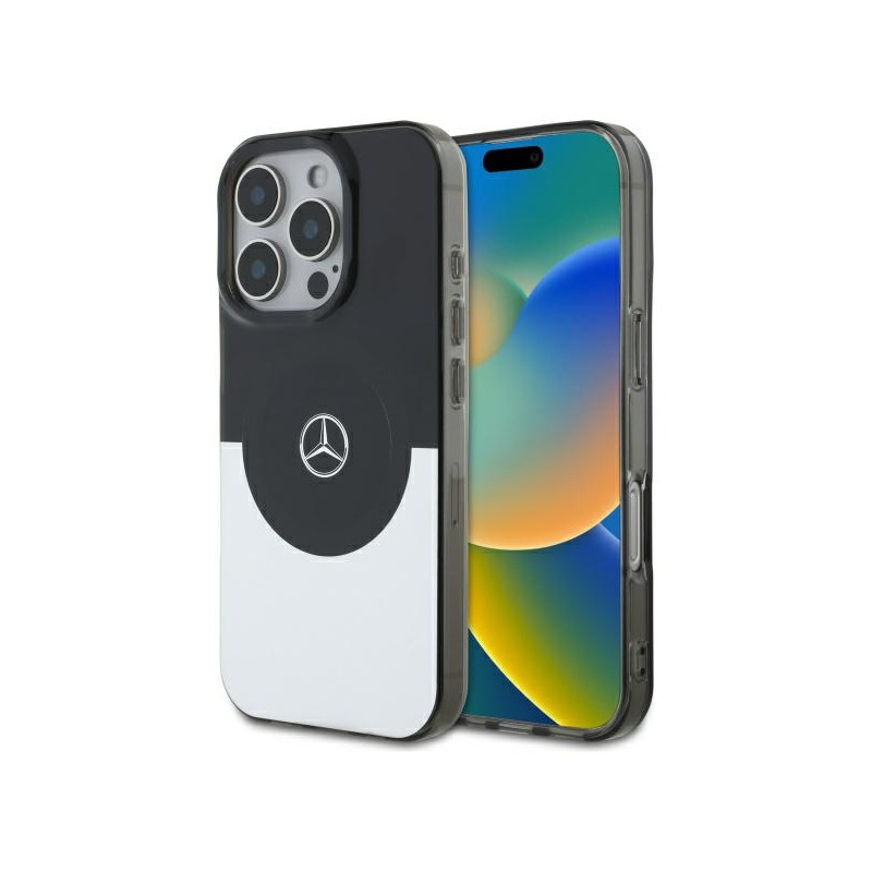 Kryt Mercedes Double Layer BiColor pro iPhone 16 Pro Max - silver