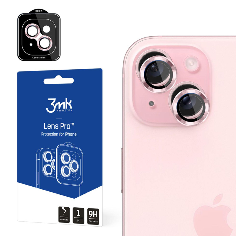 Ochranný kryt fotoaparátu 3mk PROTECTION pro iPhone 15 - růžová (Pink)
