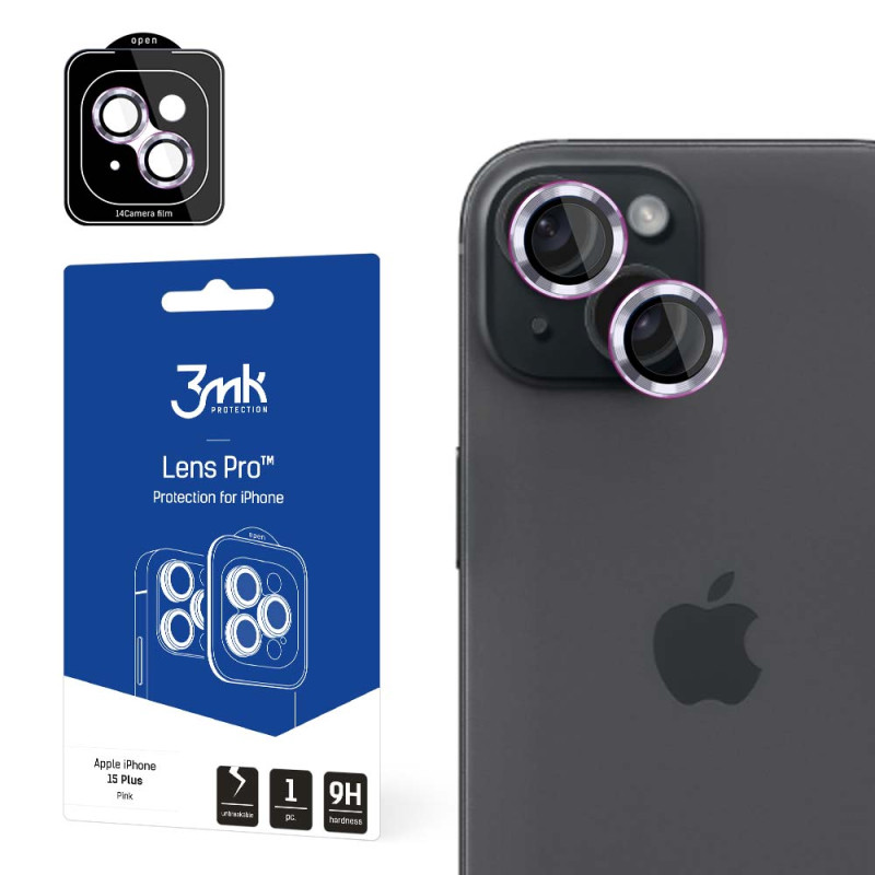 Ochrana objektivu 3mk Protection Lens Protection Pro pro iPhone 15 Plus - růžová