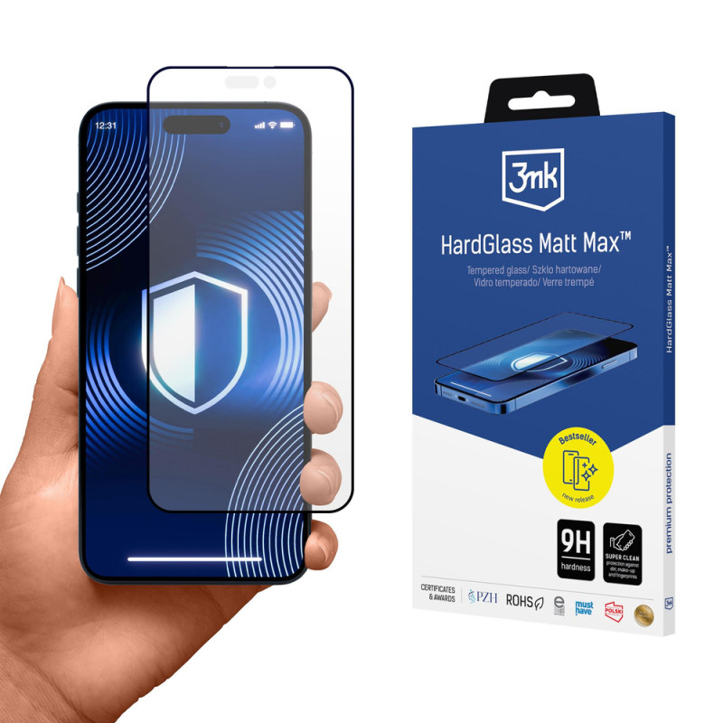 Ochranné sklo 3mk HardGlass Matt Max pro iPhone 16 Pro - matné