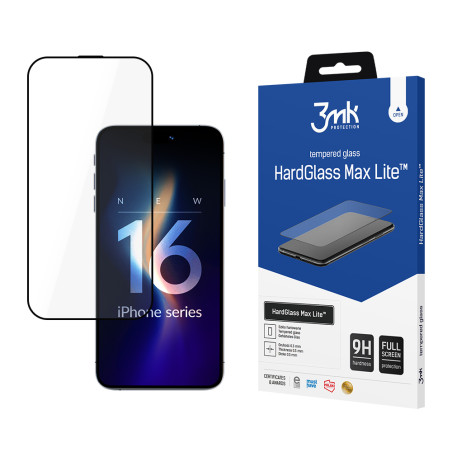 3mk HardGlass Max Lite ochranné sklo iPhone 16 Pro black