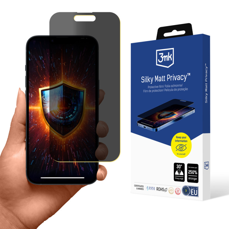 Ochranné sklo 3mk Silky Matt Privacy pro iPhone 15 - privacy (matné)