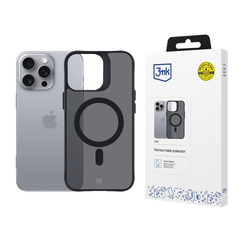 Kryt 3mk Smoke MagCase s MagSafe pro iPhone 16 Pro Max - semi-transparentní kouřový