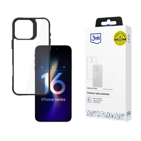 Kryt 3mk SATIN ARMOR CASE+ iPhone 16 Pro - transparent + černý rám