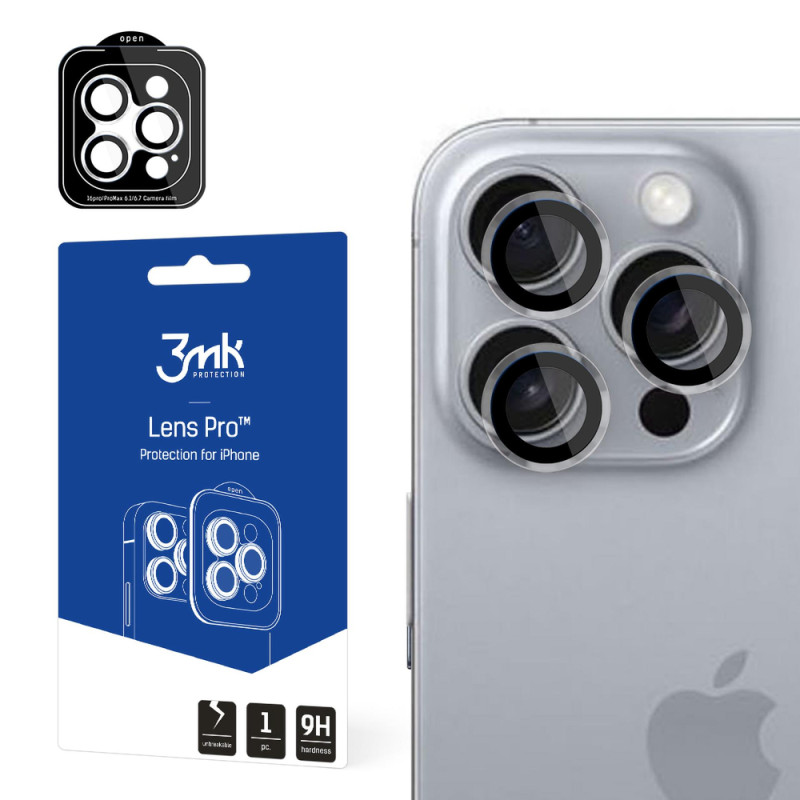 Ochranné sklo 3mk LENS PROTECTION PRO Camera Cover pro iPhone 16 Pro Max - čirá