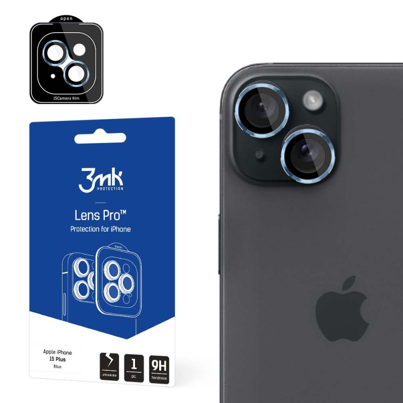 Kryt 3mk Protection Lens Protection Pro pro iPhone 15 Plus - modrý rámeček