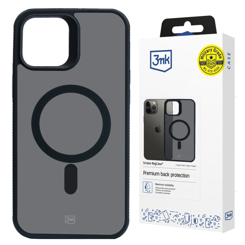 Kryt 3mk Smoke MagCase pro iPhone 12 Pro Max - černý