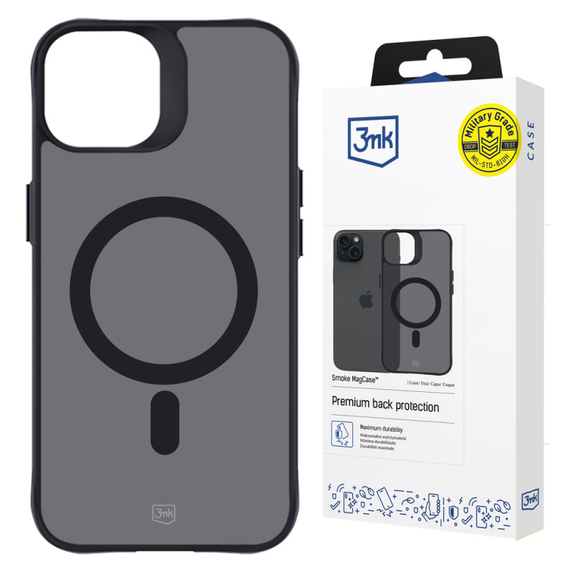 Kryt 3mk Smoke MagCase s MagSafe pro iPhone 15 Plus - semi-transparent