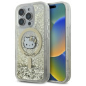 Kryt Hello Kitty LIQUID GLITTER FEVER pro iPhone 16 Pro – zlatý