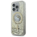 Kryt Hello Kitty LIQUID GLITTER FEVER pro iPhone 16 Pro – zlatý