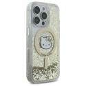 Kryt Hello Kitty LIQUID GLITTER FEVER pro iPhone 16 Pro – zlatý