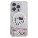 Kryt Hello Kitty Liquid Glitter pro iPhone 16 Pro Max - bílý
